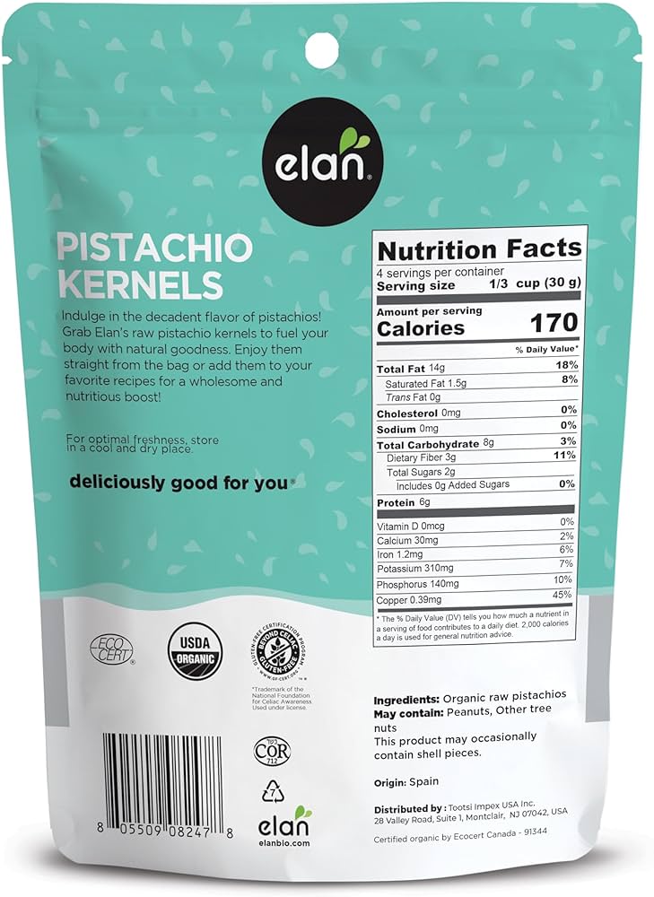 Organic Pistachios - Kernels